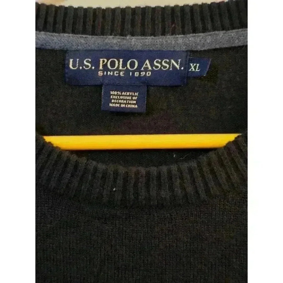 Men's U.S. Polo Assn. Sweater XL Blue Black - Picture 5 of 5